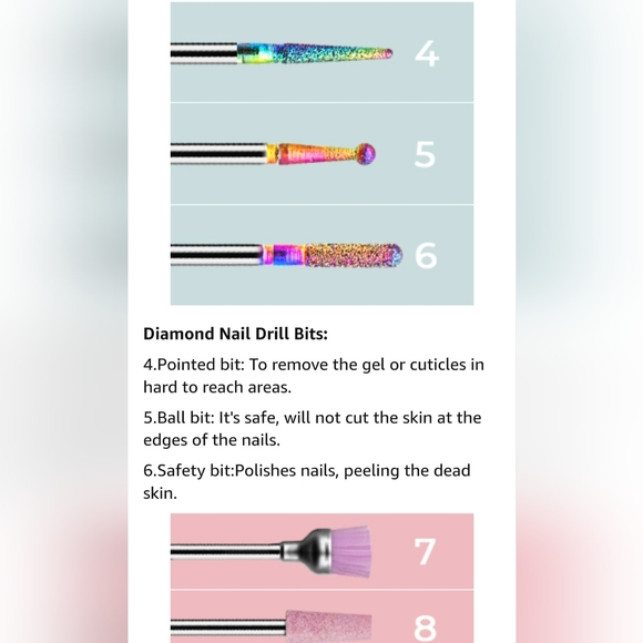 NEW IN THE BOX Easy inBeauty 10 Pcs Nail Drill Bit Set - Picture 10 of 14